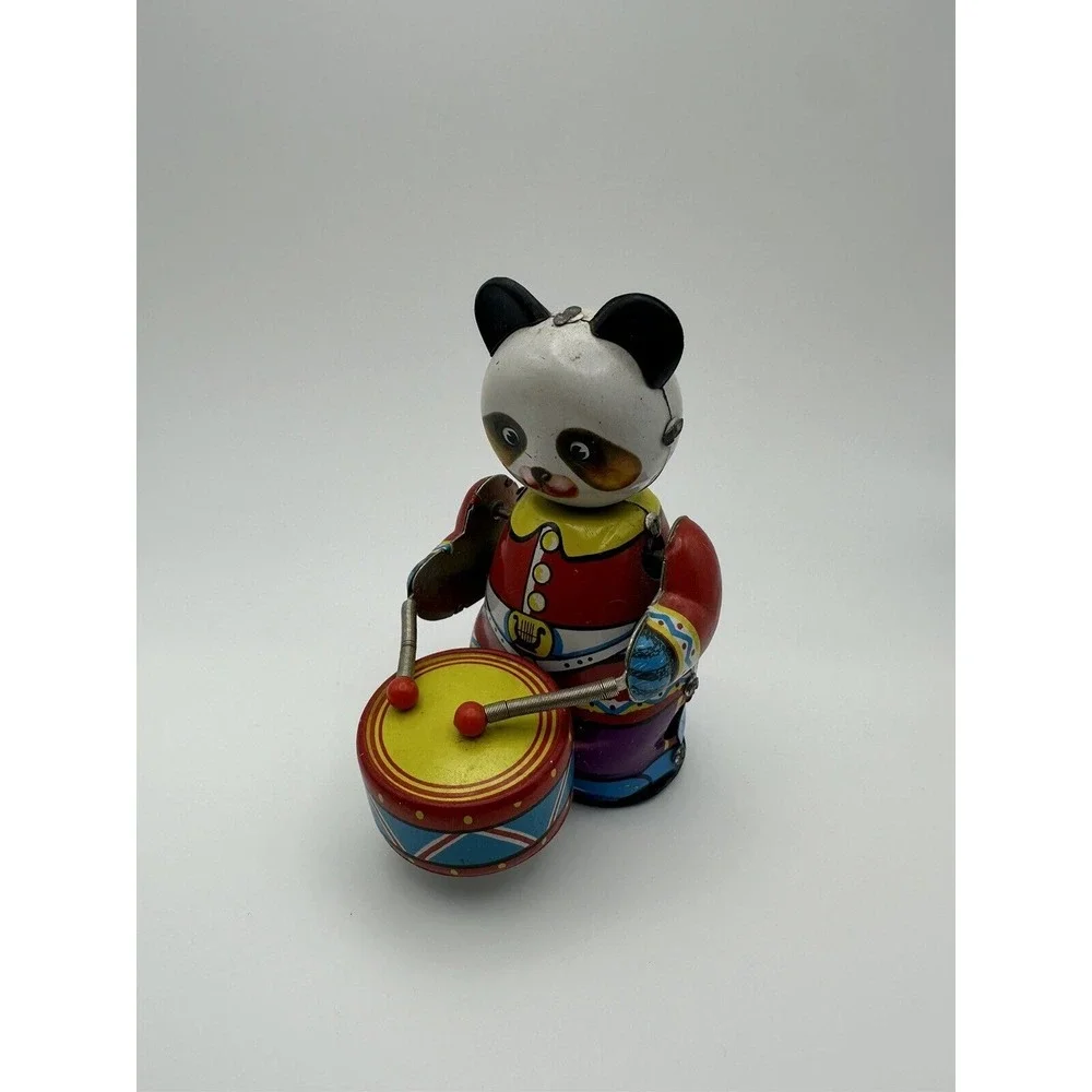 Vintage Panda Drummer Toy With Original Box Works Clock Work Amusing Gay